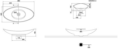 Раковина-чаша Scarabeo Zefiro 68 8206 Белая 
