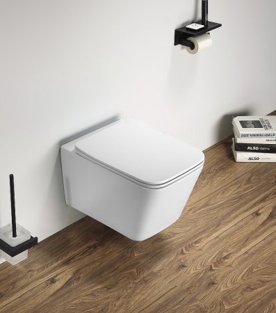 Унитаз CeramaLux 5170MW подвесной Белый матовый с сиденьем Микролифт 