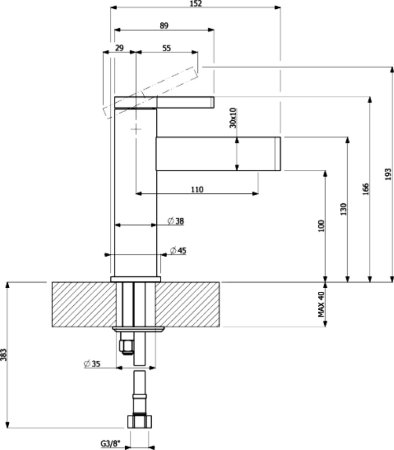 Смеситель Villeroy & Boch Dawn TVW10610315161 для раковины 