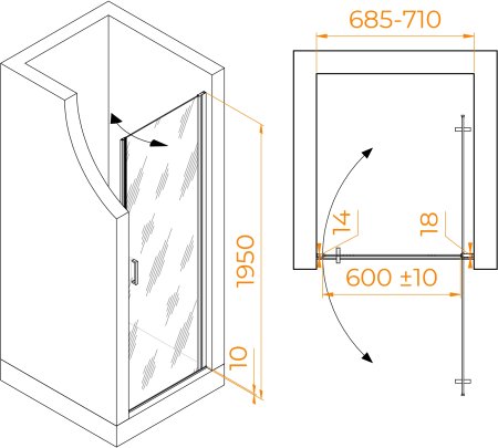 Душевая дверь RGW LE-003 700 
