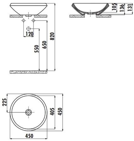 Раковина-чаша Creavit Minimal 45 MN045-00CB00E-0000 Белая 