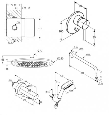 Душевая система Kludi Bozz 386310576 Хром 