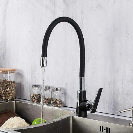 Смеситель для кухни Frap H57 F4457 Черный матовый Хром 