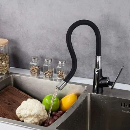 Смеситель для кухни Frap H57 F4457 Черный матовый Хром 