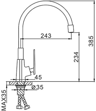 Смеситель для кухни Frap H57 F4457 Черный матовый Хром 