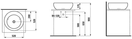 Раковина-чаша Laufen Alessi One 52 8.1897.1.400.109.1 Белая 