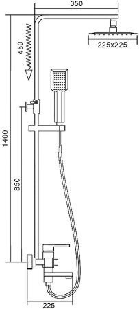 Душевая система Frap F2420 Хром 