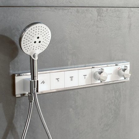 Смеситель для душа Hansgrohe RainSelect 15356400 c термостатом Белый Хром 