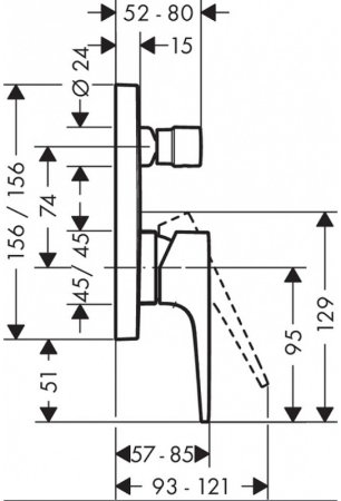 Смеситель для душа Hansgrohe Metropol 32546000 Хром 
