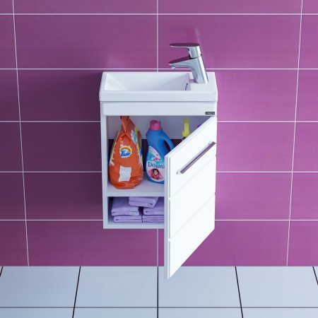 Тумба Санта Омега 40 подвесная с умывальником Como 40 