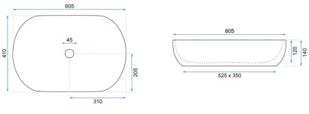 Раковина 60,5х41 см Rea Cleo REA-U6625 