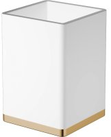 Стакан для зубных щеток Boheme 10961-W-G Белый Золото