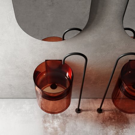 Раковина подвесная прозрачная ABBER Kristall AT2704Opal коричневая 