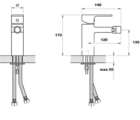 Смеситель для биде Bronze de Luxe Grani W980 Хром 
