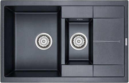 Мойка кухонная Paulmark Feste PM237850-BLM черный металлик 