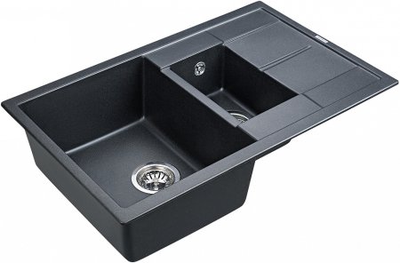 Мойка кухонная Paulmark Feste PM237850-BLM черный металлик 
