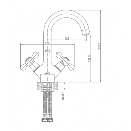 Смеситель для раковины Landberg LB-90853 Хром 
