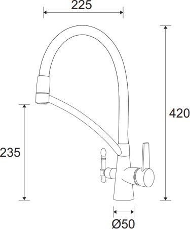 Смеситель для кухонной мойки Paulmark Holstein Ho213165-302 , песочный 
