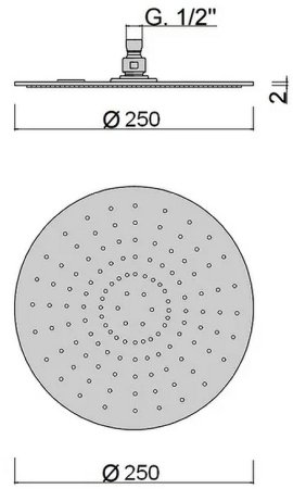 Верхний душ Giulini Futuro F1711-25XNKO Никель матовый 