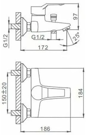 Смеситель для ванны Frap H63 F3063 Хром 