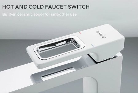 Смеситель для раковины Gappo G17-8 G1017-2 Белый Хром 