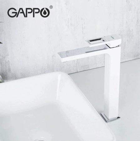Смеситель для раковины Gappo G17-8 G1017-2 Белый Хром 