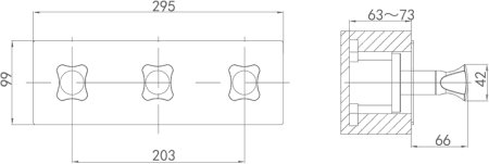 Смеситель D&K Hessen Grimm DA1384801 С ВНУТРЕННЕЙ ЧАСТЬЮ, для ванны с душем 