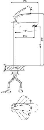 Смеситель D&K Gondolla DA1022041 для раковины 