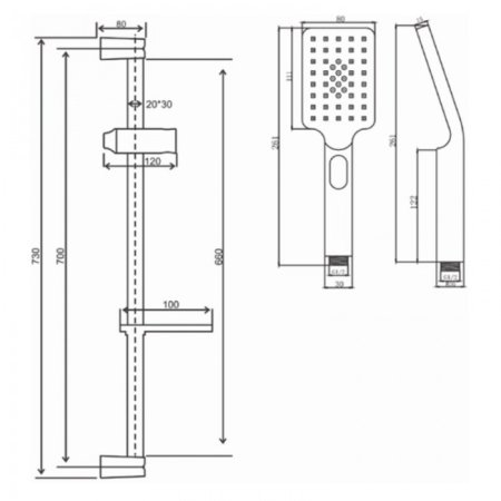 Стойка для душа ViEiR VR051 Хром 