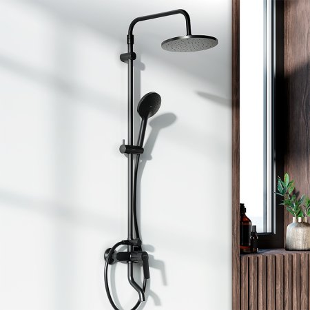 Душевая система Damixa Jupiter 977740300 Черная матовая 