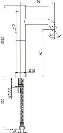 Смеситель для раковины Paini Cox 78PZ211LL Черный матовый 