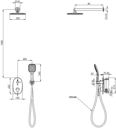 Душевая система Teska Sardes AS2200 Хром 
