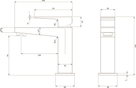 Смеситель Omnires Fresh FR7110MCR для раковины, хром 