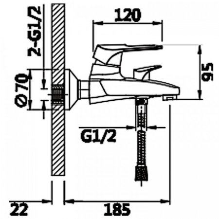 Cмеситель для ванны ViEiR V164031 Хром 