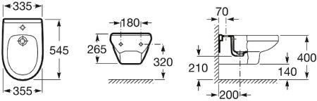 Биде Roca Victoria Laura 35530500S подвесное Белое 
