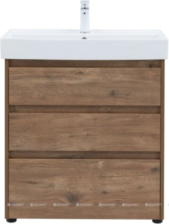 Тумба с раковиной Aquanet Nova Lite 75 дуб рустикальный (3 ящика) 