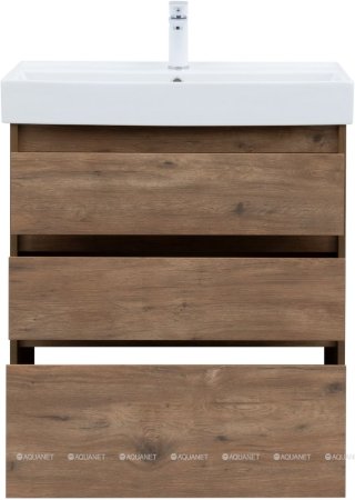 Тумба с раковиной Aquanet Nova Lite 75 дуб рустикальный (3 ящика) 