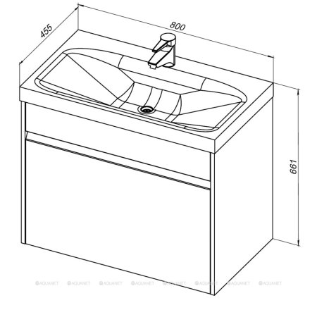 Тумба с раковиной Aquanet Палермо (Moduo) 80 белый 