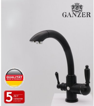 Cмеситель для кухни под фильтр GANZER REIN GZ16031C BLACK 