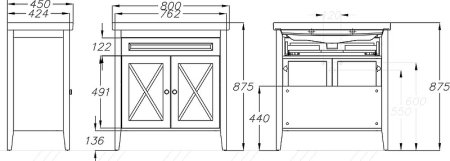 Тумба под раковину Opadiris Палермо 80 00-00002353 Белая матовая 