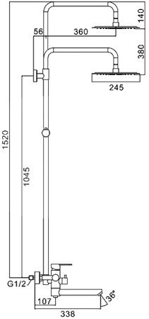 Душевая система Frap H801 F24801-6 Черная матовая 