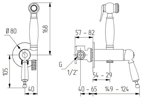 Гигиенический душ со смесителем Migliore Oxford 30529 Хром 
