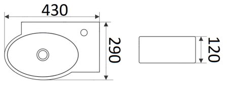 Раковина CeramaLux 9100L подвесная 