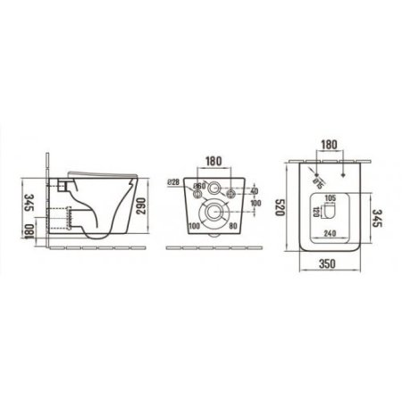 Унитаз подвесной CeramaLux 5170MDH темно-серый матовый 