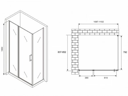Душевой уголок Abber Sonnenstrand 110x85 AG04110S-S85 профиль Хром стекло прозрачное 