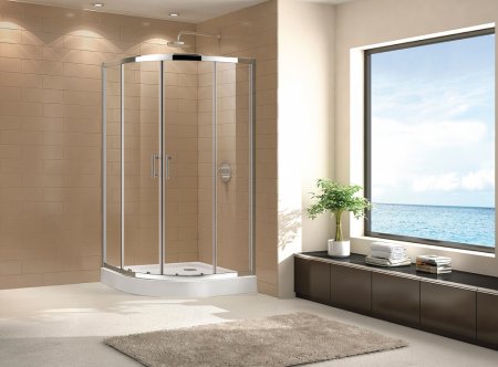 Душевой уголок Cezares ECO-O-R-2-100-C-Cr стекло прозрачное 