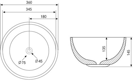 Раковина-чаша Abber Bequem 36 AC2105 Белая 