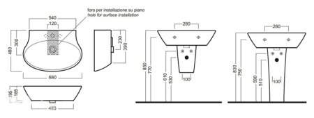 Раковина Hatria Nido 68 см 