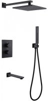 Душевая система Abber Insel AF8050B с термостатом Черная матовая