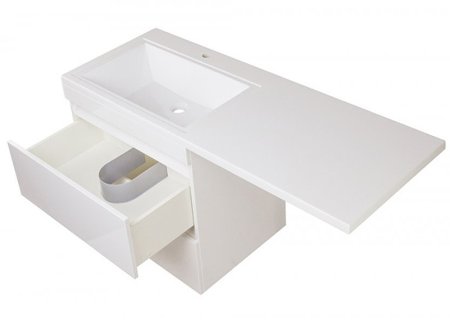 Тумба под раковину Style Line Даллас 115 СС-00000651 подвесная Белый глянец 